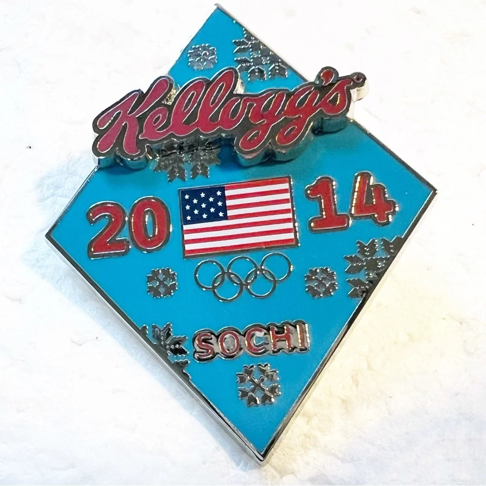 2014 Kelloggs Sochi Olympics Pin Lapel Hat Tie Worlds Longest Breakfast